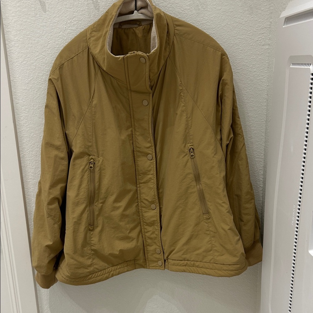 Lined Tan Jacket with Zip Pockets